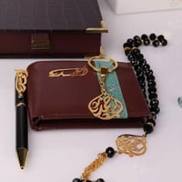 طقم رجالي 6 قطع بالاسم مطلي بالذهب اوالفضه