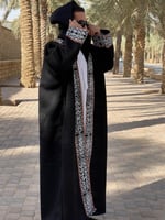 فروه رجالي قماش سيلكا فرو ثقيل نقشة سدو مع قبعه