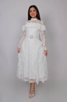 فستان رُقيّ الكشكش – دانتيل ناعم