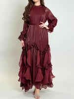 فستان ليالي البرقوق – شيفون مزهّر