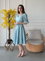 فستان ميد ناعم باكمام حايره