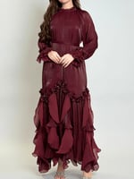 فستان ليالي البرقوق – شيفون مزهّر