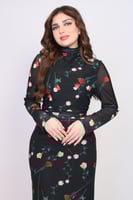 فستان ورد المساء – طباعة أنثوية