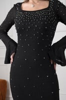 فستان استرتش مزين ب الاكسسوارات