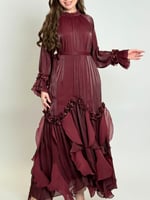 فستان ليالي البرقوق – شيفون مزهّر