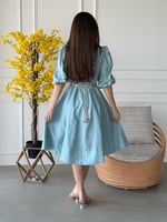 فستان ميد ناعم باكمام حايره