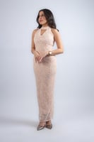 فستان هالتر مطرّز أنيق Embroidered Halter Neck Eve...