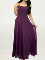 فستان سهرة شيفون مطرز