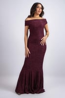 فستان دانتيل أوف شولدر – ذيل ناعم