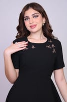 فستان ليالي السهرة الأسود المطرّز