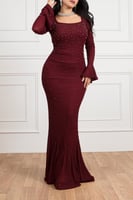 فستان استرتش مزين ب الاكسسوارات