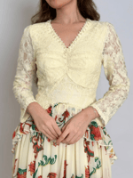 فستان زهور المساء – مزيج الدانتيل والشيفون