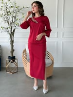 طقم بلمسات تطريز بتصميم عصري