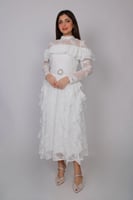 فستان رُقيّ الكشكش – دانتيل ناعم