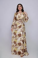 فستان طويل بنقشة زهور