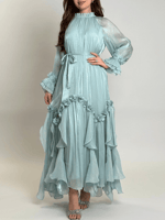 فستان ليالي البرقوق – شيفون مزهّر