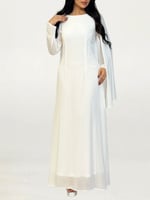 فستان بتصميم هادئ يعكس الأناقة والنعومة