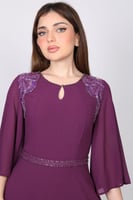 فستان هالة البنفسج المطرّز