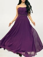 فستان سهرة شيفون مطرز