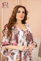 فستان ماكسي فلوري شيفون بأكمام واسعة