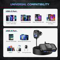 شاحن سيارة 5 منافذ متعددة نوع C، محول شاحن 31 واط...