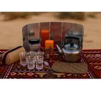 بكج شنطة شاي وقهوة بقماش PVC عالي الجودة وكشاف يدو...