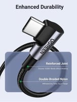 كيبل يو اس بي نوع سي الى يو اس بي نوع سي بزاوية قا...