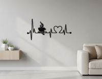 لوحة حائط معدنية لعشاق القهوة - تثبت بلاصق قوي مرف...