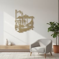 لوحة حائط معدنية ديكور سفينة - تثبت بلاصق قوي مرفق...