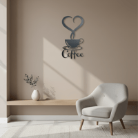 لوحة حائط معدنية ديكور قهوة - تثبت بلاصق قوي مرفق...