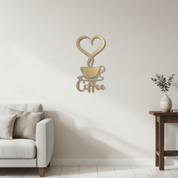 لوحة حائط معدنية ديكور قهوة - تثبت بلاصق قوي مرفق...