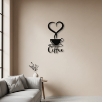 لوحة حائط معدنية ديكور قهوة - تثبت بلاصق قوي مرفق...