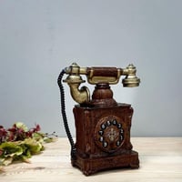 هاتف سيراميك انتيك بني وذهبي معتق