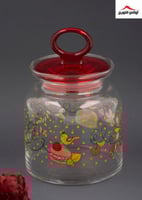 برطمان زجاجي بغطاء احمر