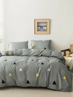 طقم لحاف 1 قطعة رمادي / مثلثات حجم 264*229