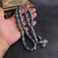 سبحة فيروز سيناوي مع فضة 925