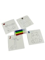 بطاقات تلوين اشكال حيوانات4قطعةبالمغلف