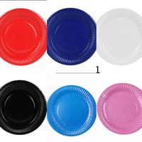 صحون حفلات ورقيه سادة المغلف (5اطباق)