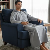 ثوب نوم شتوي قطني بغطاء رأس