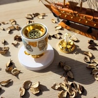 مبخرة بورسلين مذهبة