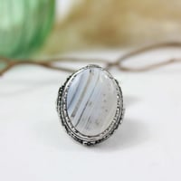 خاتم رجالي فضة مرصع بحجر العقيق الأبيض