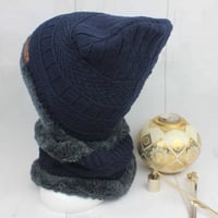 طقم طاقيه وربطة عنق صوف كحلي