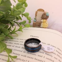 خاتم ستانلس ستيل أسود وأزرق للرجال