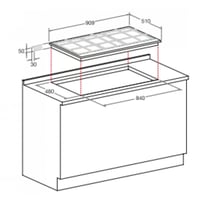 سطح بلت ان غاز اريستون 5 عيون 90 سم PK951TGHSA