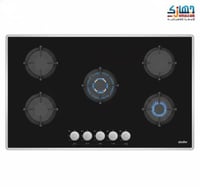 سيمفر موقد غاز من الزجاج - 5 عين - 90 سم - أسود -...