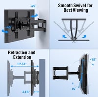 دعامات حائط للتلفزيون والشاشات مقاس 26-65 بوصة، حا...