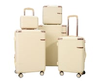 طقم حقائب سفر مخطط بجوانب 4 قطع سحب كبيرة + 2 قطع...