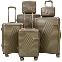 طقم حقائب سفر مخطط بجوانب 4 قطع سحب كبيرة + 2 قطع...