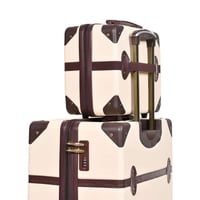 شنط سفر فايبر كلاسيكية – طقم 7 قطع لون بيج و بني غ...