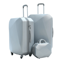 شنط سفر طقم 6 قطع بتصميم هندسي لون فضي